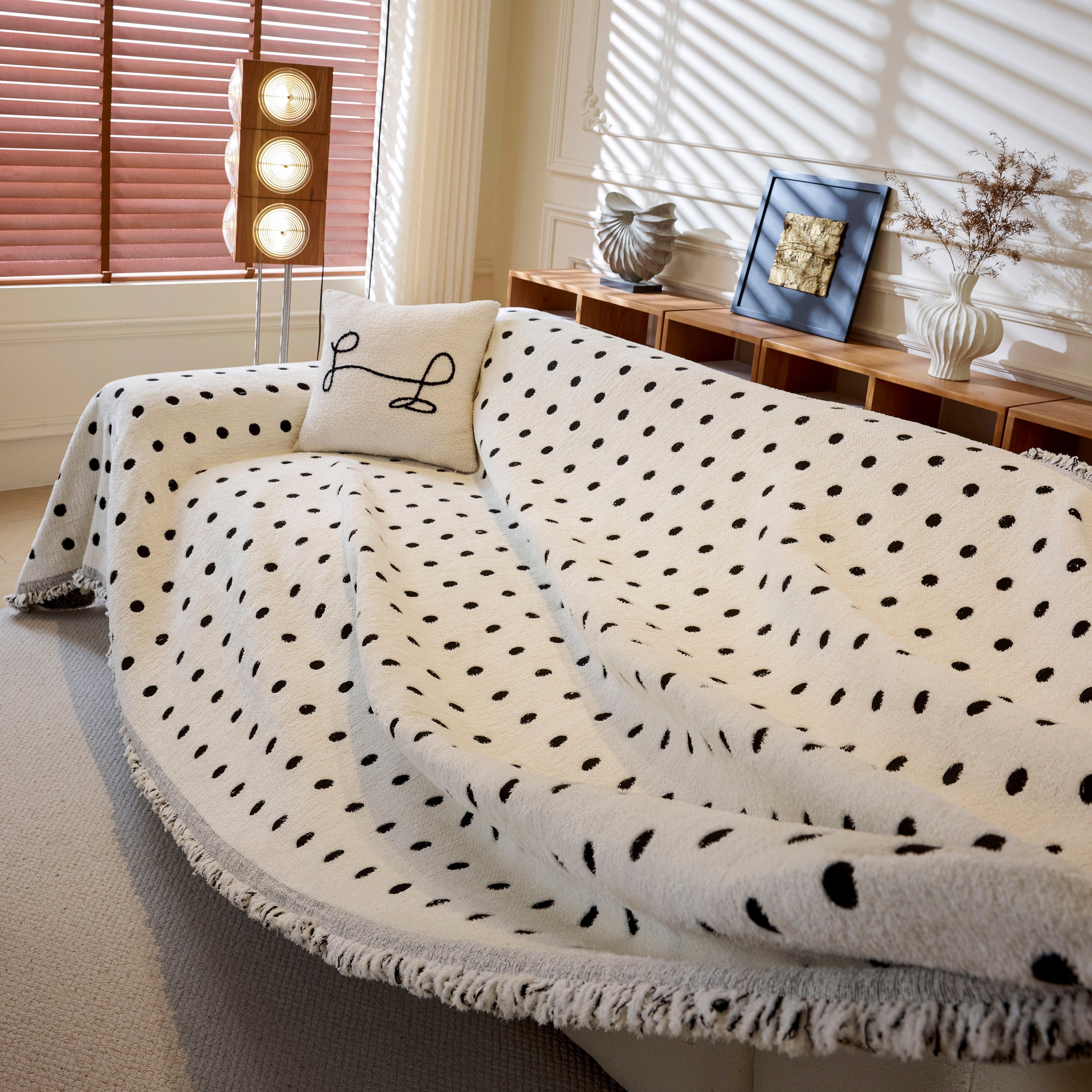 Decorative Plush Textured Woven Sofa Cover Throw, Cozy Soft Couch Protector Blanket