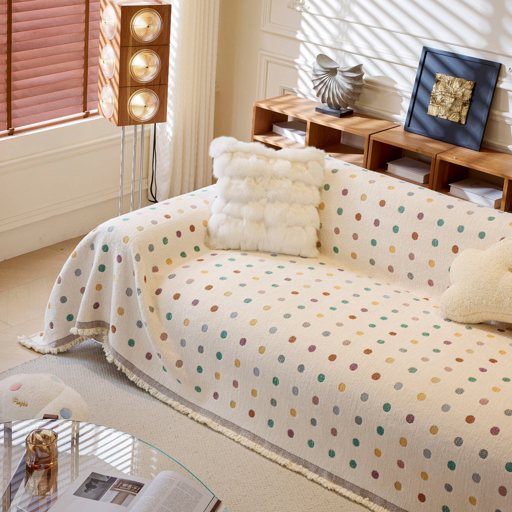 Decorative Plush Textured Woven Sofa Cover Throw, Cozy Soft Couch Protector Blanket