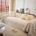 Decorative Plush Textured Woven Sofa Cover Throw, Cozy Soft Couch Protector Blanket