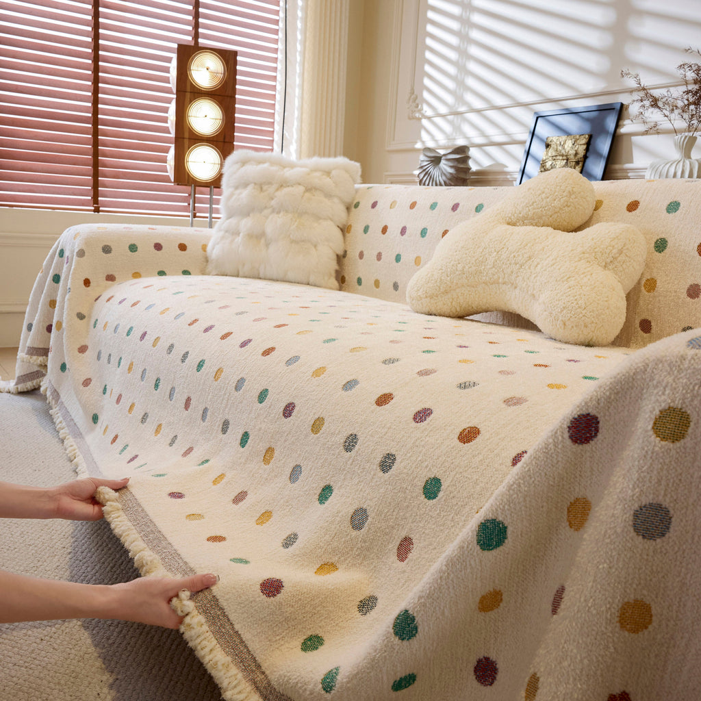 Decorative Plush Textured Woven Sofa Cover Throw, Cozy Soft Couch Protector Blanket