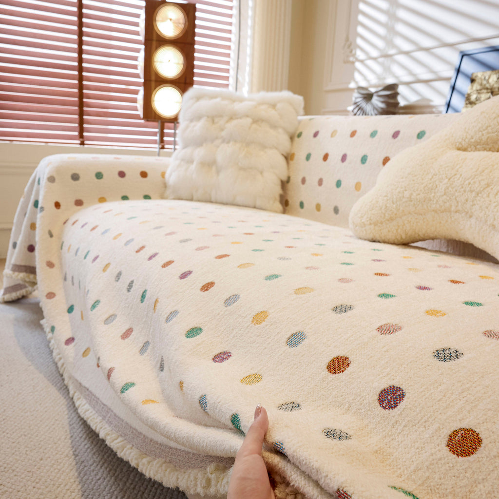 Decorative Plush Textured Woven Sofa Cover Throw, Cozy Soft Couch Protector Blanket