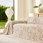 Tropical Botanical Leaf Texture Furniture Protector Blanket Soft Breathable Sofa Cover