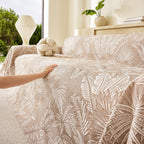 Tropical Botanical Leaf Texture Furniture Protector Blanket Soft Breathable Sofa Cover