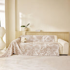Tropical Botanical Leaf Texture Furniture Protector Blanket Soft Breathable Sofa Cover