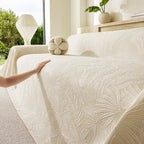 Tropical Botanical Leaf Texture Furniture Protector Blanket Soft Breathable Sofa Cover