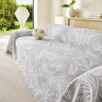 Tropical Botanical Leaf Texture Furniture Protector Blanket Soft Breathable Sofa Cover
