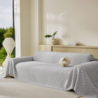 Three Layer Woven Soft Breathable Sofa Cover Blanket, Textured Chevron Couch Cover