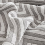 Three Layer Woven Soft Breathable Sofa Cover Blanket, Textured Chevron Couch Cover