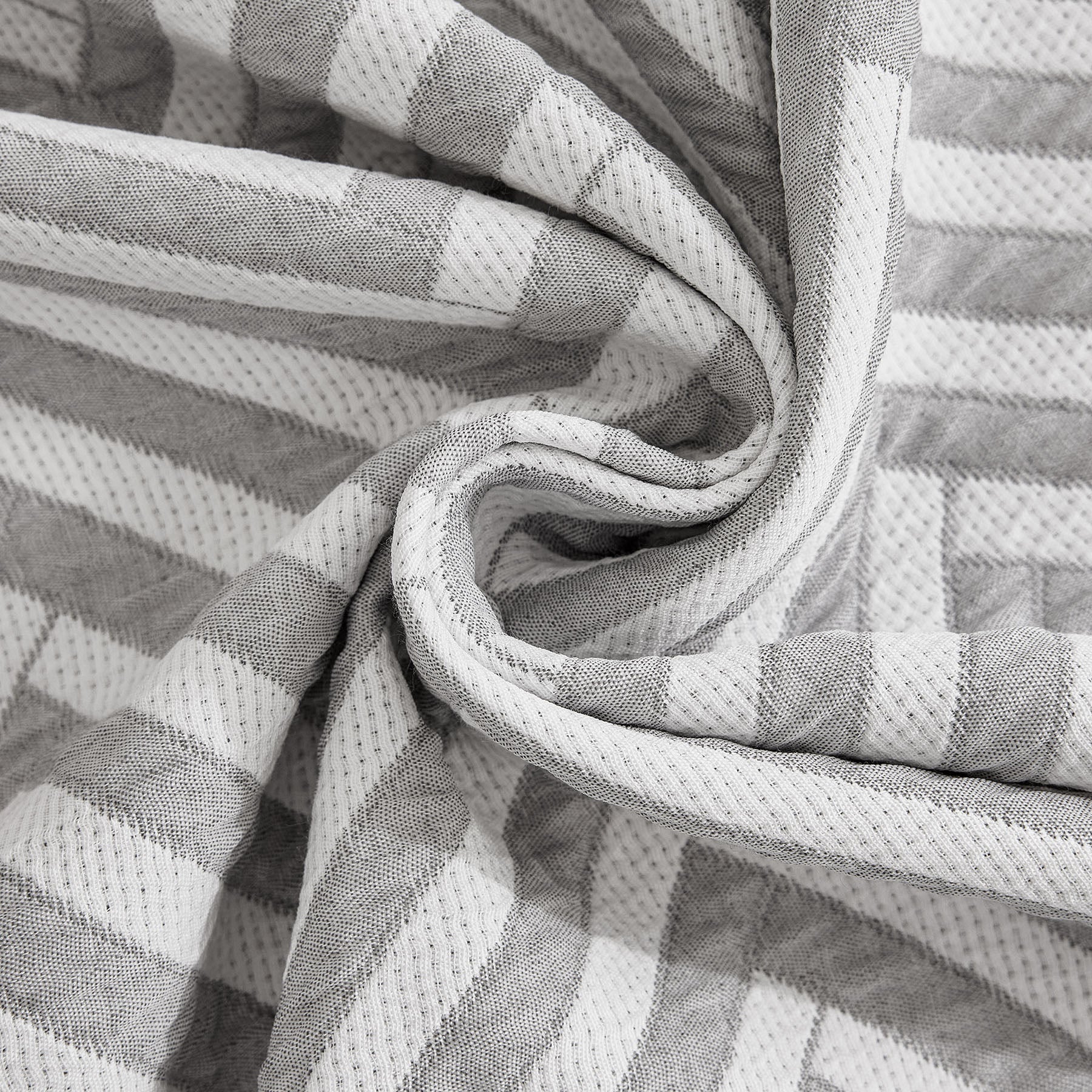 Three Layer Woven Soft Breathable Sofa Cover Blanket, Textured Chevron Couch Cover