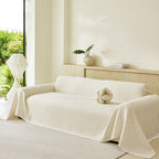 Three Layer Woven Soft Breathable Sofa Cover Blanket, Textured Chevron Couch Cover