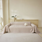 Three Layer Woven Soft Breathable Sofa Cover Blanket, Textured Chevron Couch Cover