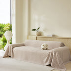 Three Layer Woven Soft Breathable Sofa Cover Blanket, Textured Chevron Couch Cover