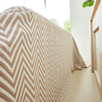 Three Layer Woven Soft Breathable Sofa Cover Blanket, Textured Chevron Couch Cover