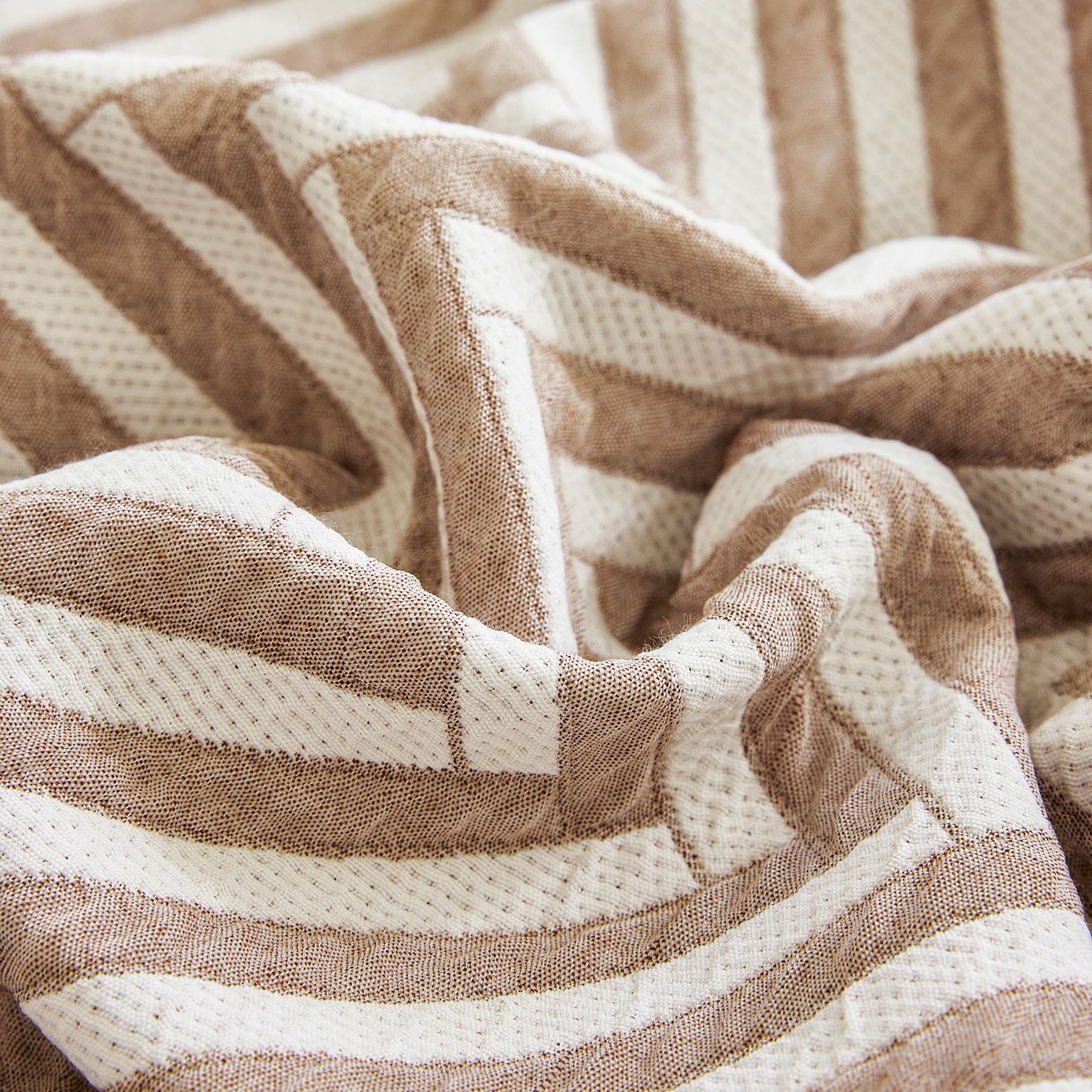 Three Layer Woven Soft Breathable Sofa Cover Blanket, Textured Chevron Couch Cover
