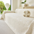 Soft Breathable Sofa Cover Blanket,Botanical Embossed Furniture Protector Throw Cover