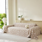 Soft Breathable Sofa Cover Blanket,Botanical Embossed Furniture Protector Throw Cover