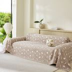 Soft Breathable Sofa Cover Blanket,Botanical Embossed Furniture Protector Throw Cover