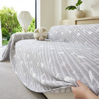 Soft Breathable Sofa Cover Blanket,Botanical Embossed Furniture Protector Throw Cover