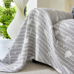 Soft Breathable Sofa Cover Blanket,Botanical Embossed Furniture Protector Throw Cover