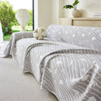 Soft Breathable Sofa Cover Blanket,Botanical Embossed Furniture Protector Throw Cover