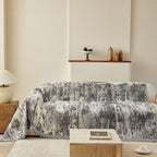 Soft Chenille Sofa Cover, Textured Abstract Couch Protector Cover with Vintage Pattern