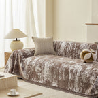 Soft Chenille Sofa Cover, Textured Abstract Couch Protector Cover with Vintage Pattern
