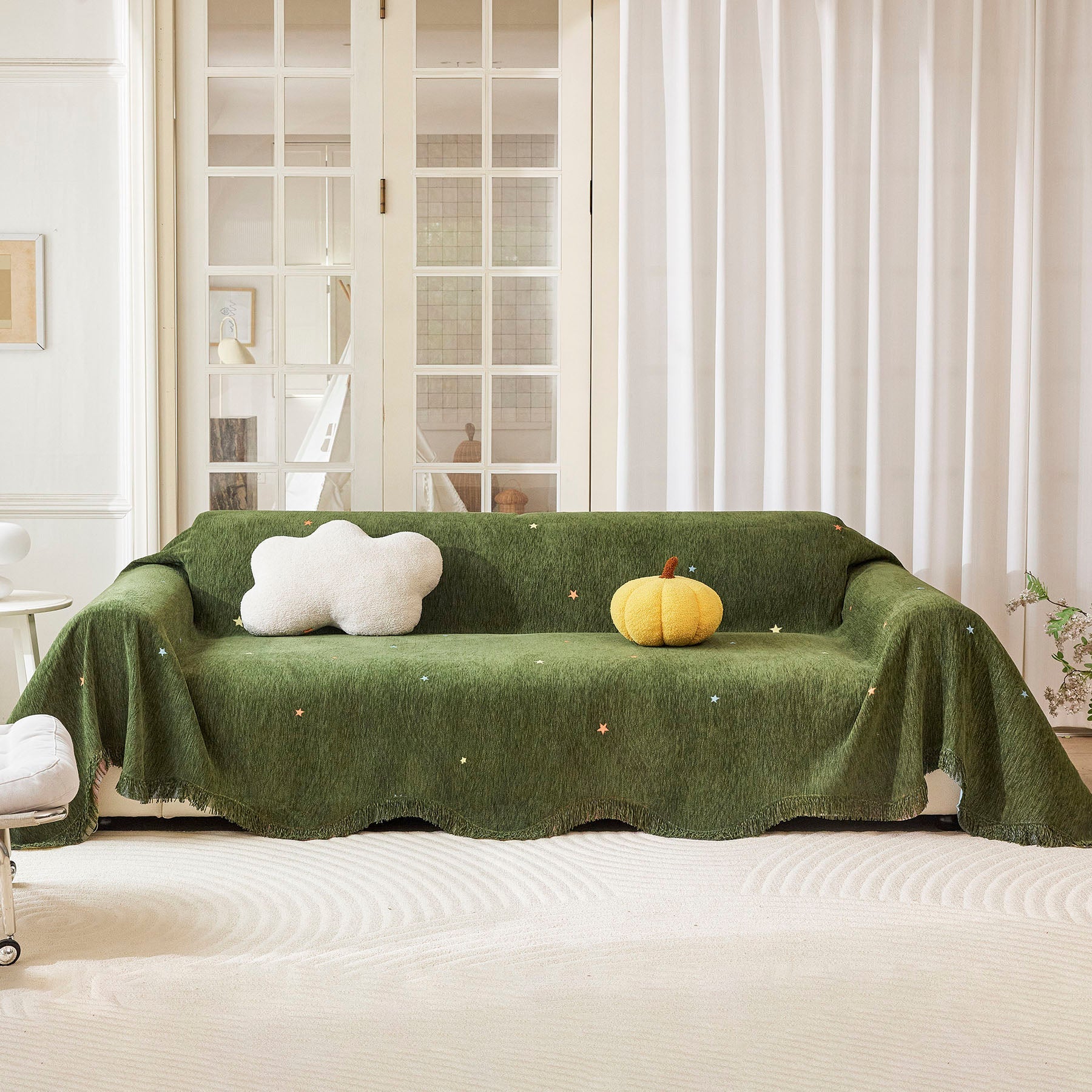 Soft Jacquard Sofa Cover for Dogs, Boho Chenille Sofa Slipcover for Pets Washable