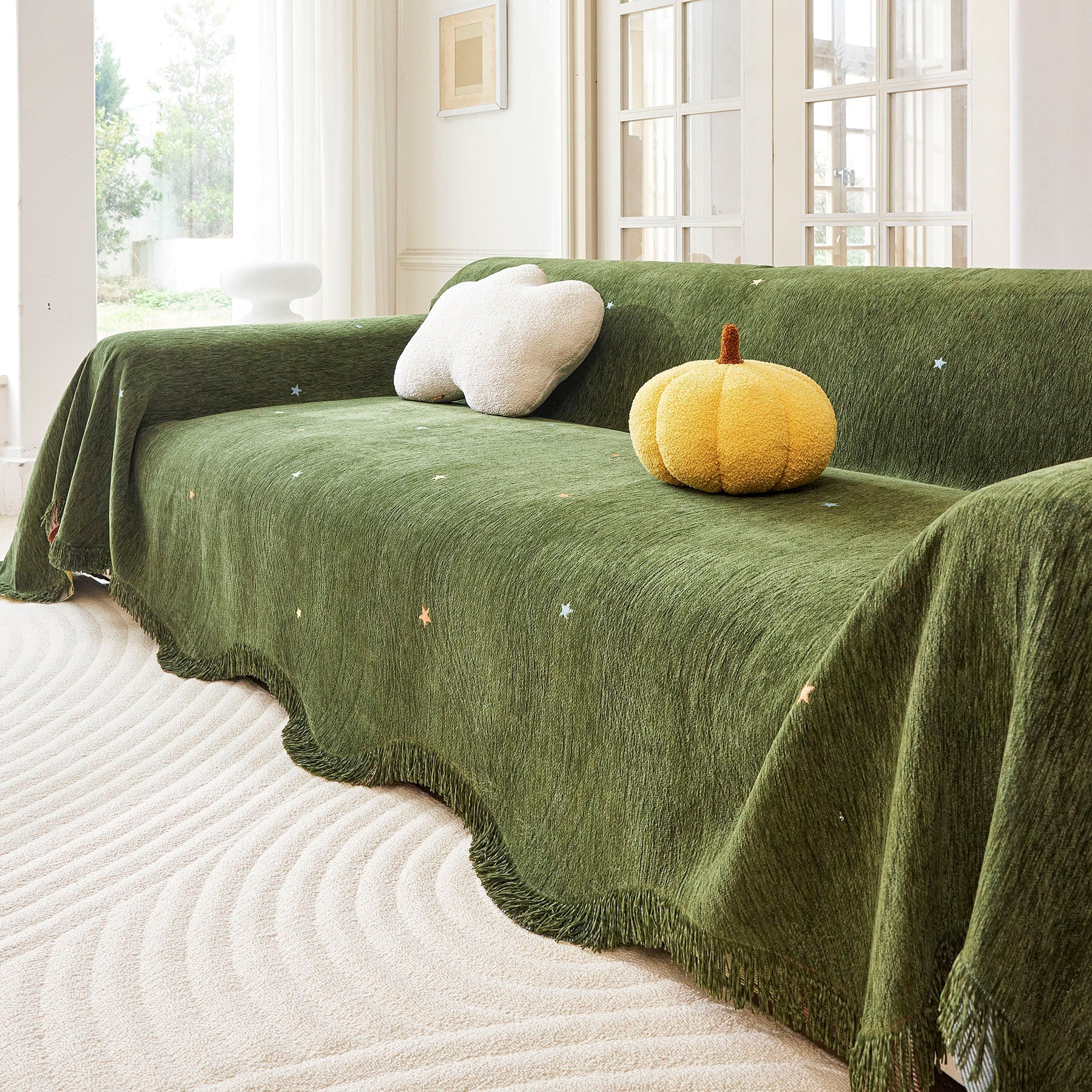 Soft Jacquard Sofa Cover for Dogs, Boho Chenille Sofa Slipcover for Pets Washable