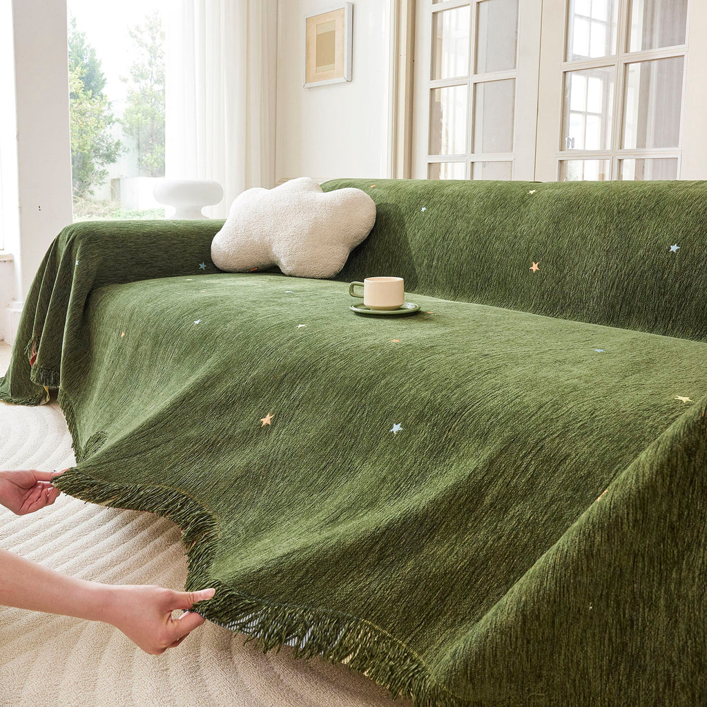 Soft Jacquard Sofa Cover for Dogs, Boho Chenille Sofa Slipcover for Pets Washable