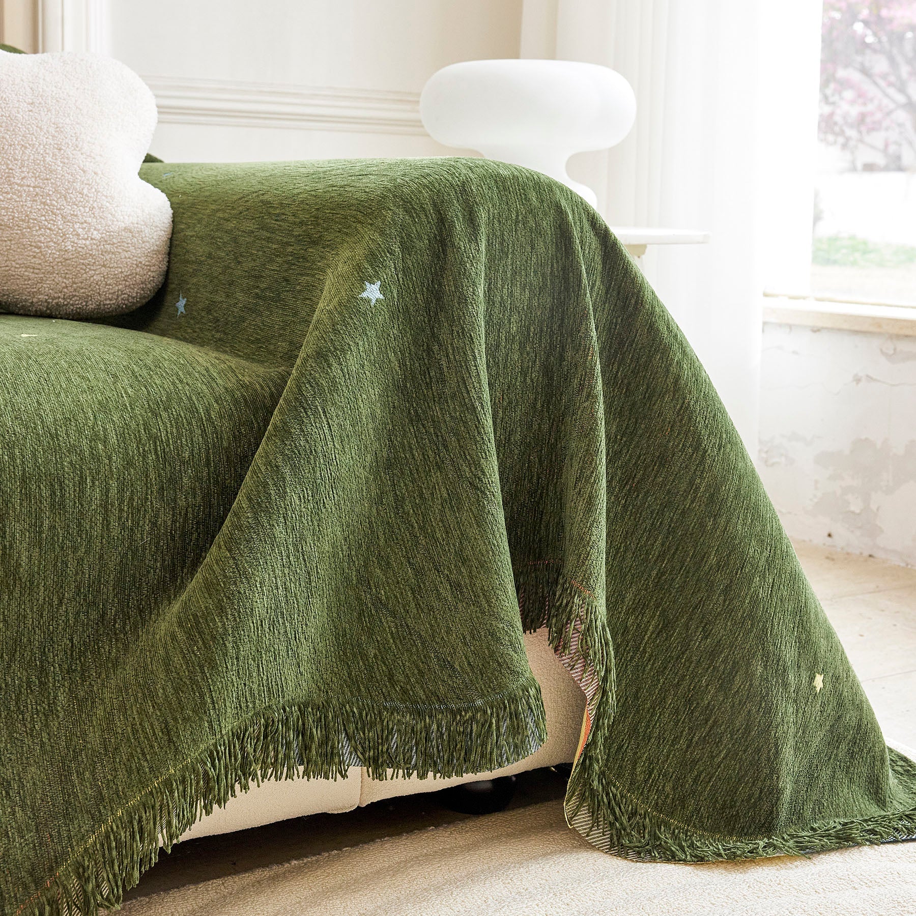 Soft Jacquard Sofa Cover for Dogs, Boho Chenille Sofa Slipcover for Pets Washable