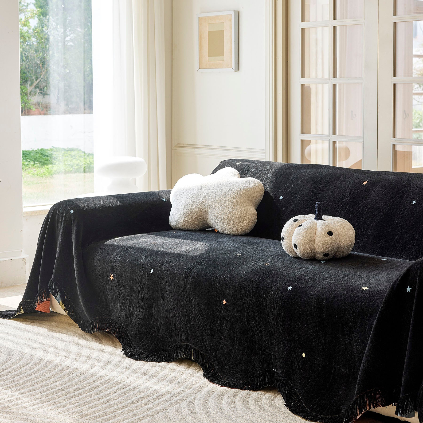 Soft Jacquard Sofa Cover for Dogs, Boho Chenille Sofa Slipcover for Pets Washable