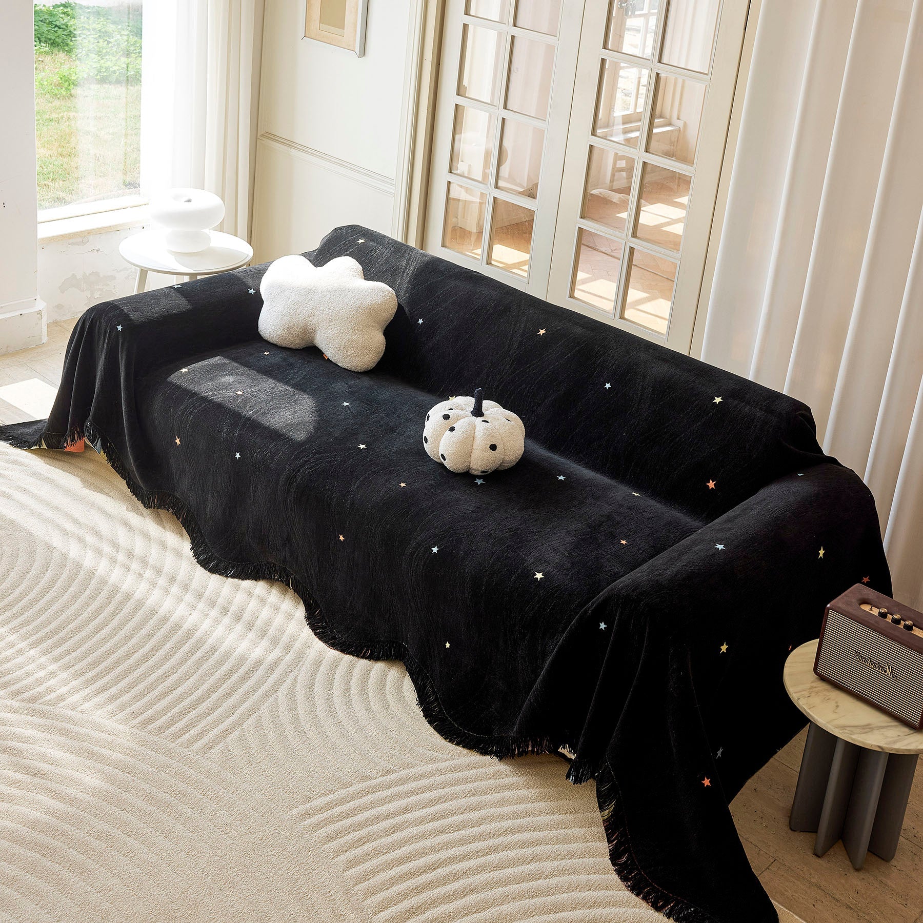 Soft Jacquard Sofa Cover for Dogs, Boho Chenille Sofa Slipcover for Pets Washable