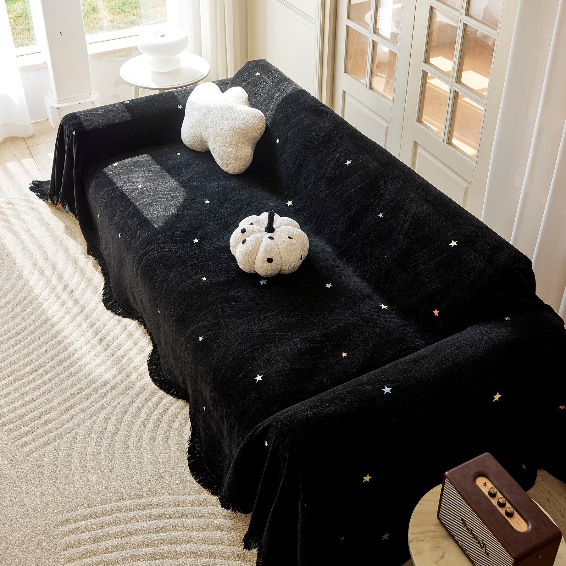 Soft Jacquard Sofa Cover for Dogs, Boho Chenille Sofa Slipcover for Pets Washable