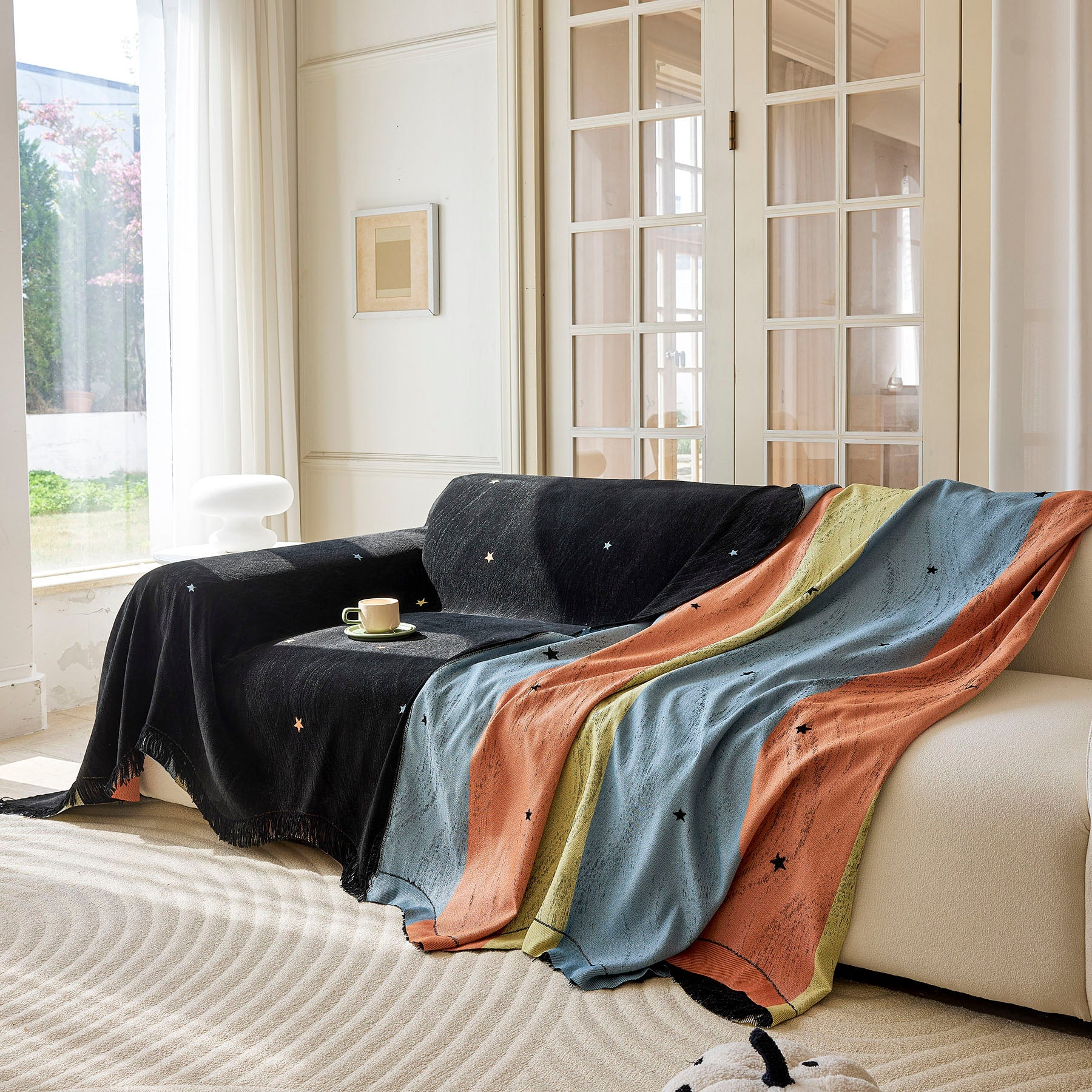 Soft Jacquard Sofa Cover for Dogs, Boho Chenille Sofa Slipcover for Pets Washable