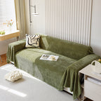 Chenille Thickened Solid Couch Blanket Throws, Reversible Couch Covers for Sectional Couches