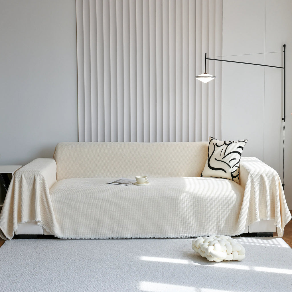 Chenille Thickened Solid Couch Blanket Throws, Reversible Couch Covers for Sectional Couches