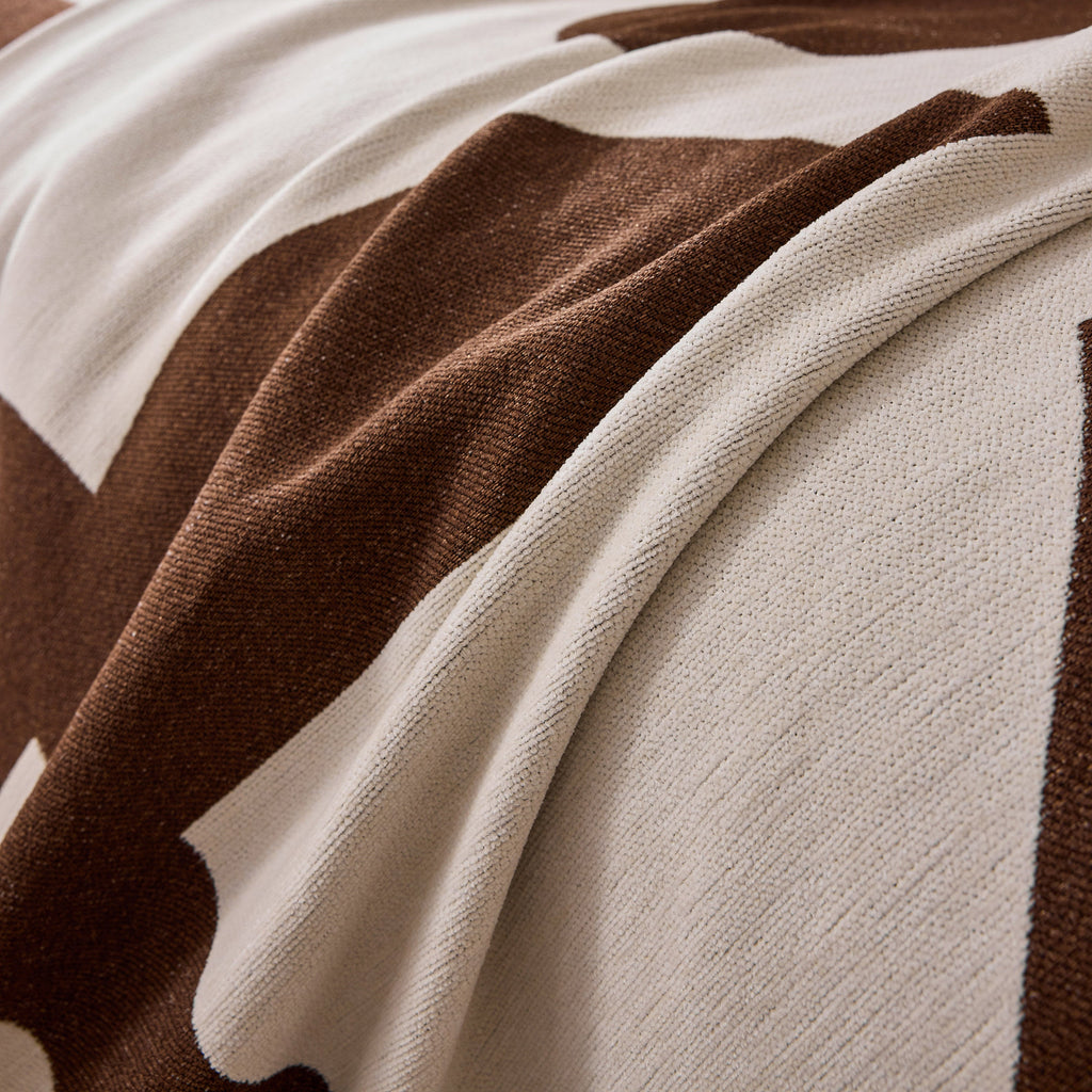 Modern Abstract Chenille Sofa Cover, Large Soft Throw Blanket with Tassels for Couch