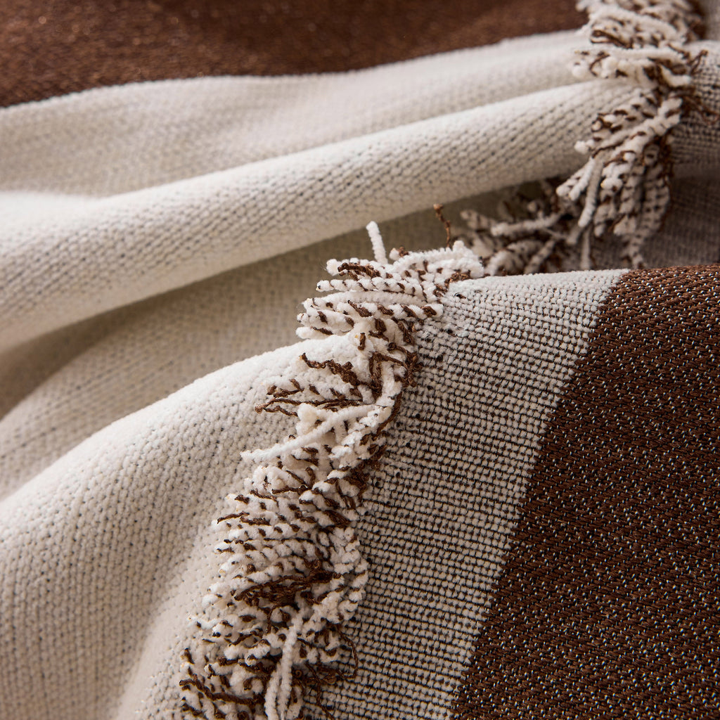 Modern Abstract Chenille Sofa Cover, Large Soft Throw Blanket with Tassels for Couch
