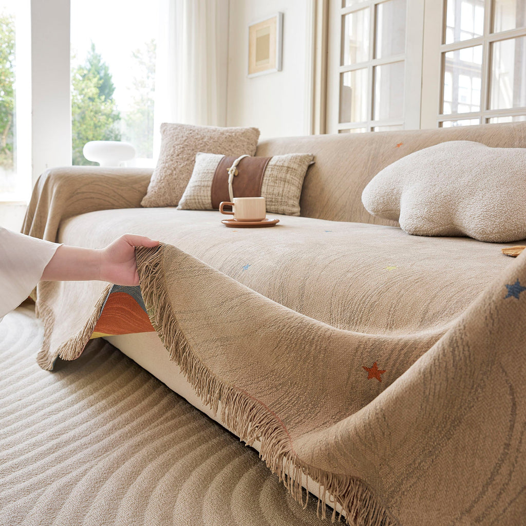Soft Jacquard Sofa Cover for Dogs, Boho Chenille Sofa Slipcover for Pets Washable