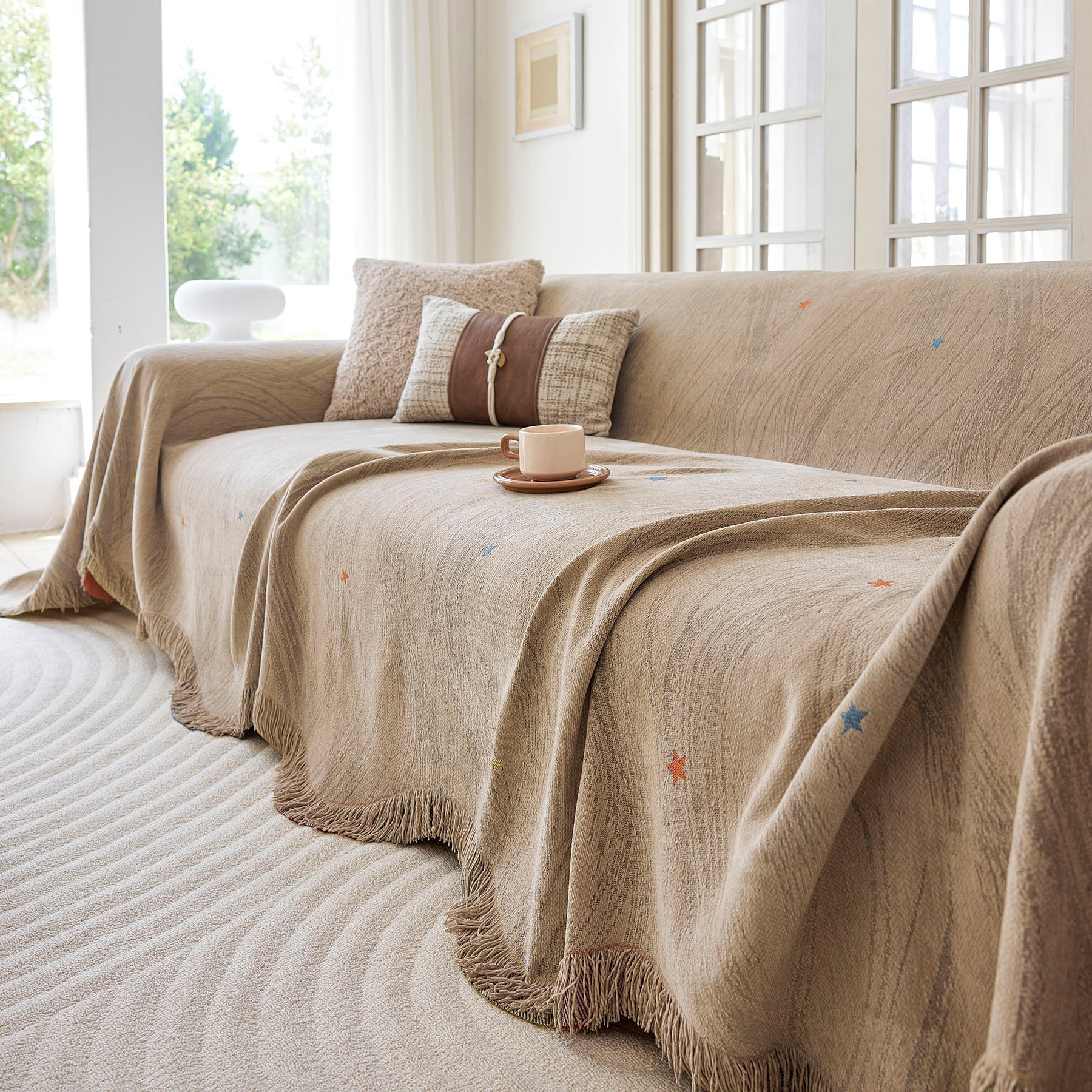 Soft Jacquard Sofa Cover for Dogs, Boho Chenille Sofa Slipcover for Pets Washable
