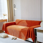 Chenille Thickened Solid Couch Blanket Throws, Reversible Couch Covers for Sectional Couches