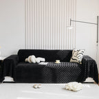 Chenille Thickened Solid Couch Blanket Throws, Reversible Couch Covers for Sectional Couches