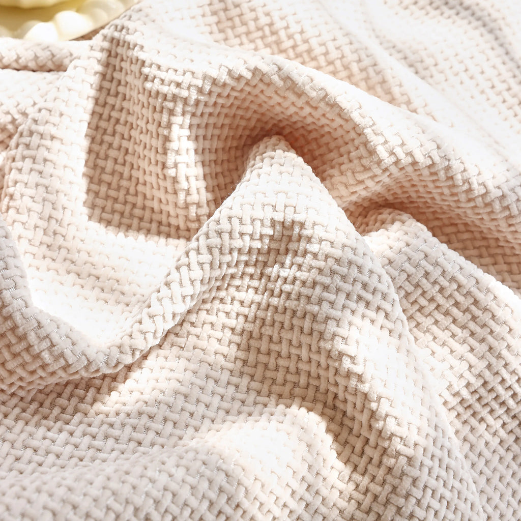 Chenille Thickened Solid Couch Blanket Throws, Reversible Couch Covers for Sectional Couches