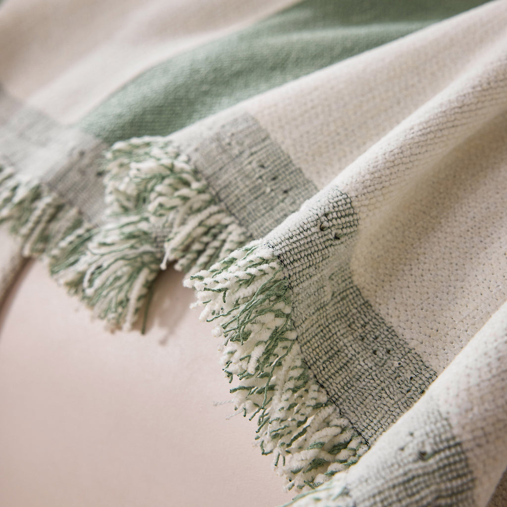 Modern Abstract Chenille Sofa Cover, Large Soft Throw Blanket with Tassels for Couch