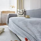 Chenille Thickened Solid Couch Blanket Throws, Reversible Couch Covers for Sectional Couches