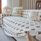 Geometric Jacquard Plush Warm Sofa Couch Cover Coral Fleece Throw Blanket for Couch