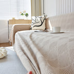 Textured Chenille Sofa Cover Throw, Soft Washable Couch Blanket Protector for Pets