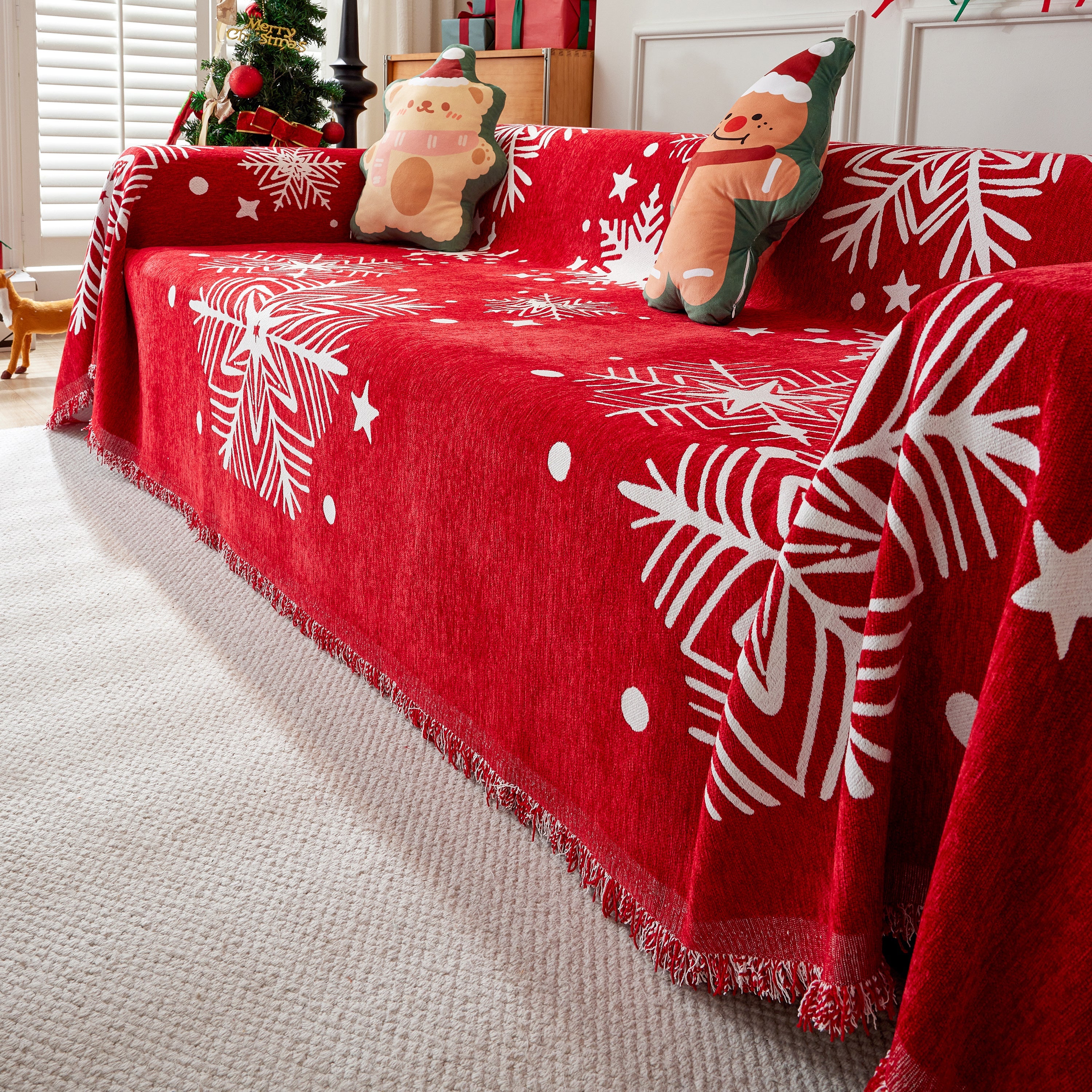 Cozy Chenille Couch Cover Blanket, Non Slip Sofa Cover, Furniture Covers for Pets