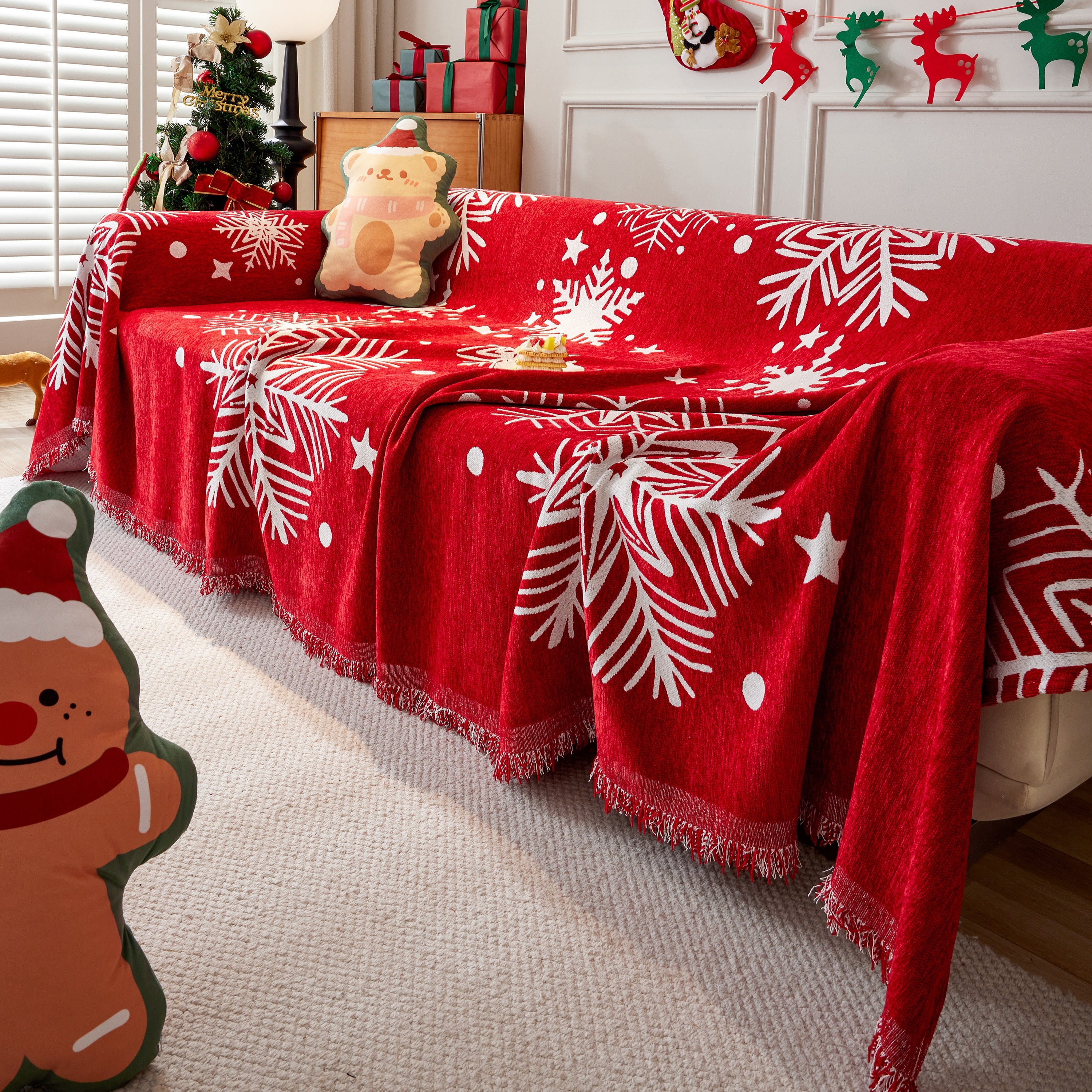 Cozy Chenille Couch Cover Blanket, Non Slip Sofa Cover, Furniture Covers for Pets