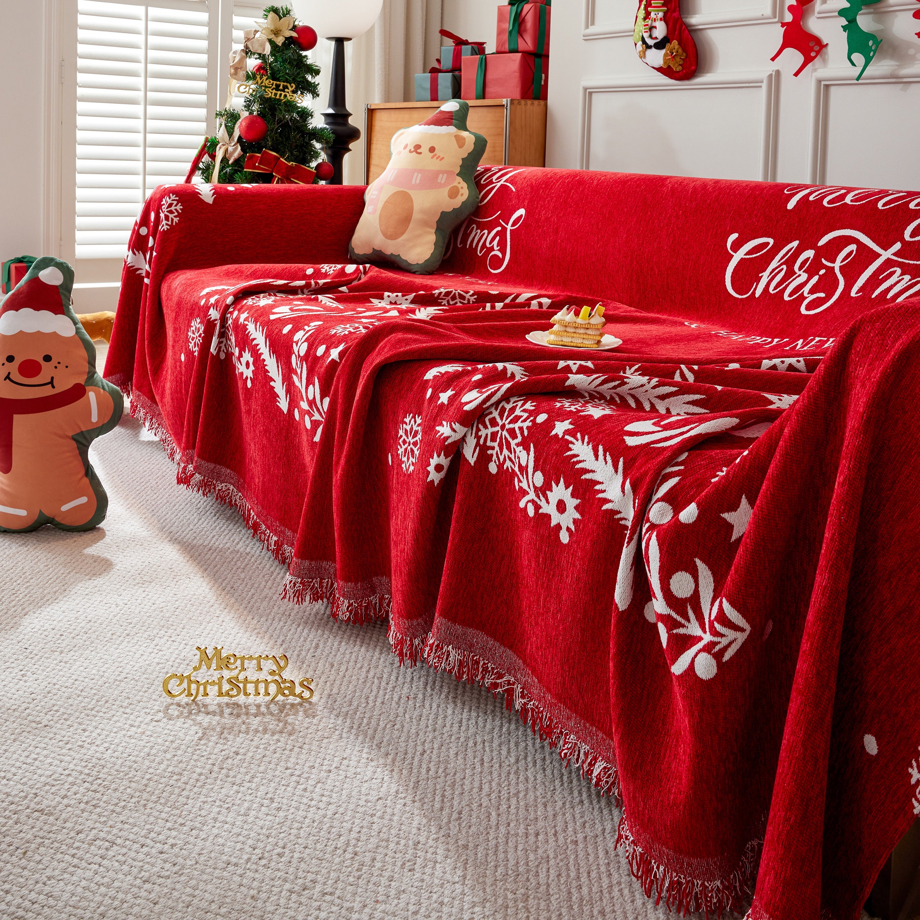 Cozy Chenille Couch Cover Blanket, Non Slip Sofa Cover, Furniture Covers for Pets